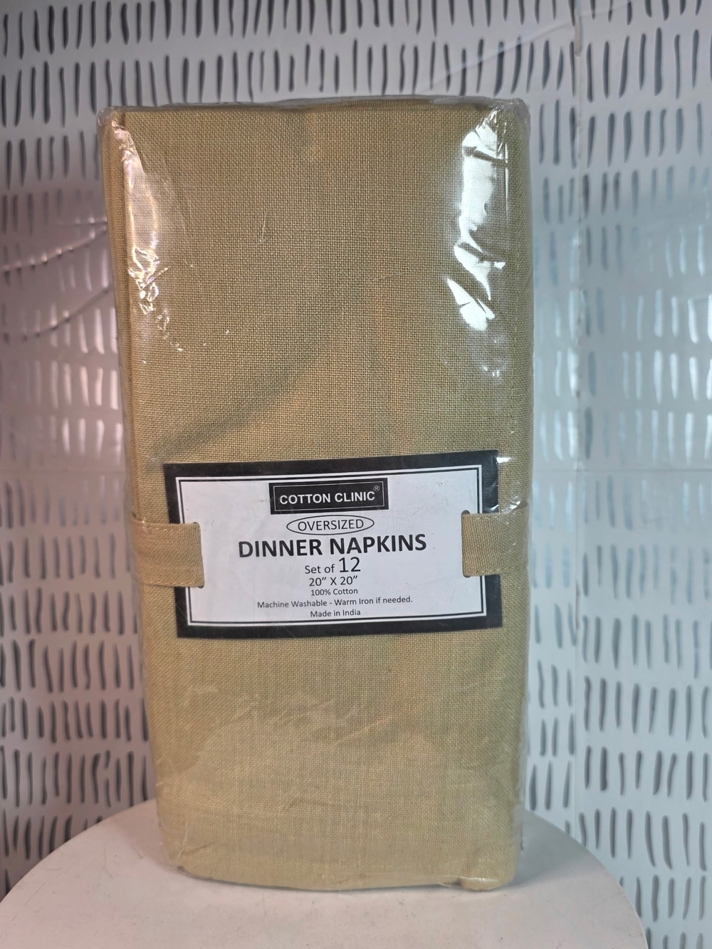 Cotton Clinic Oversized Dinner Napkins Set of 12 Tan 20x20 100% Cotton New